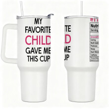 Stainless Steel Insulated Tumbler with Handle and Straw