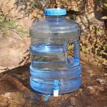 Draagbare, transparante watercontainer voor op de camping met kraan en handvat – Geschikt voor buitensporten, wandelen en noodsituaties.