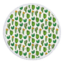 AuroraX Portable Round Beach Blanket (60"x60") – Boho Tassels, Sandproof, Quick-Drying, Foldable, Machine Washable Picnic Mat for Camping, Park &