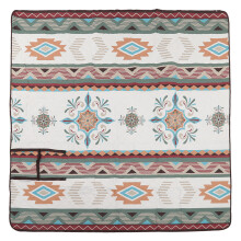 Maskinvaskbar campingmåtte: Boho Design 197x197cm Oxford-stof, vandtæt og bærbar til rummelig udendørs brug, nem vedligeholdelse til hyppig brug