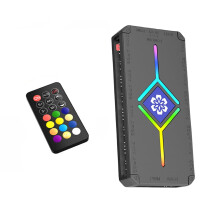 PWM Fan Hub ARGB Controller for PC 9 Port Remote 5V Addressable RGB Lighting Splitter for Case Cooling Aura MSI