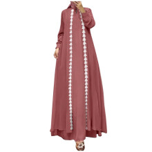 Elegant Women's Long Robe Solid Color Dress Fashionable Abaya Garment
