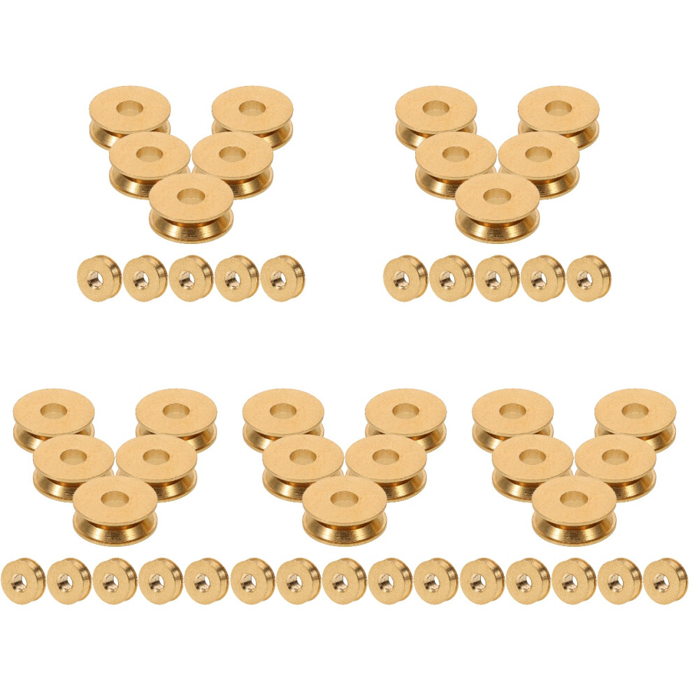 50Pcs V-Groove Tape Mechanism Pulley Recorder Belt Drive Wheel Golden 3712395300753