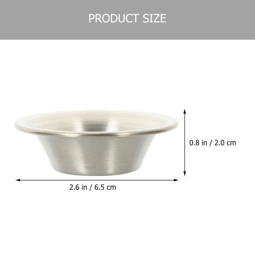 8Pcs Multi-Function Silver Sauce Cups Stainless Steel Condiment Bowls 1