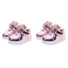 2Pcs Pink LED Kids Shoes Durable Stylish Breathable for Sports