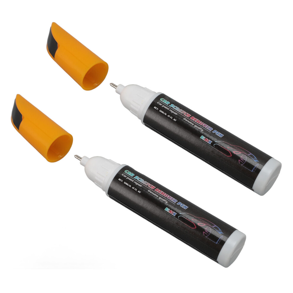 2 Pcs 12Ml Car Paint Touch Up Pen Auto Scratch Repair Kit Black 4191387406915