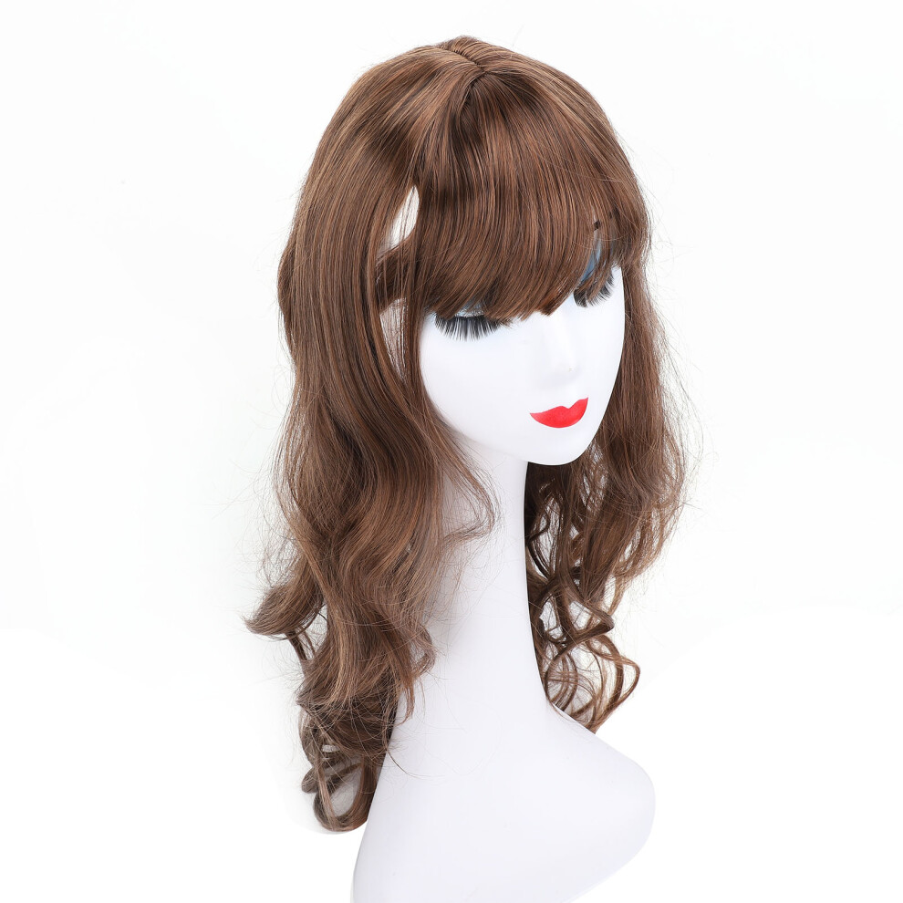 Unisex Brown Long Wavy Light Synthetic Wig For Women Â Breathable & Fluffy