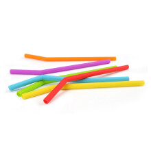 Reusable Silicone Drinking Straws 6-Piece Set, Bpa-Frees Flexible & Safe Curved Straws For Juices, Milk, Colorful Friendly Straws