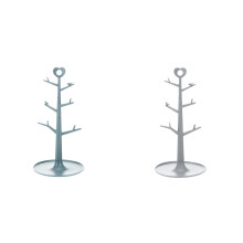 Étagère à verres à pied (1/2 pièces) - Support de rangement suspendu pour verres à pied sous un meuble de cuisine - Organisateur en métal