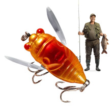 Cicada Fishing Lure with 3D Holographic Eyes – Sturdy Topwater Artificial Bait for Lake & Pond Freshwater; Compatible with Standard Rods