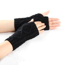 Armwarmers voor dames, vingerloze thermische winterhandschoenen voor dames, gebreide handschoenen met duimgaten.