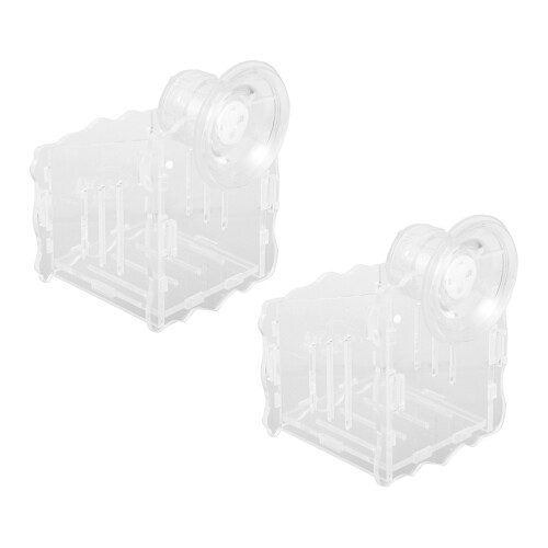 2Sets Aquarium Pflanztopf Mit Saugnapf Transparent Langlebig 1