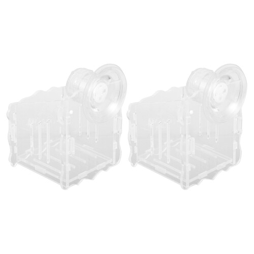 2Sets Aquarium Pflanztopf Mit Saugnapf Transparent Langlebig 2