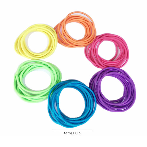 200 elastici per capelli da bambina, spessi 3 mm, multicolore. 2