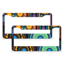Geometric Abstract License Plate Frames (2 pcs), Aluminum, US/Canada Standard, 2-Hole, Compatible with Most Cars