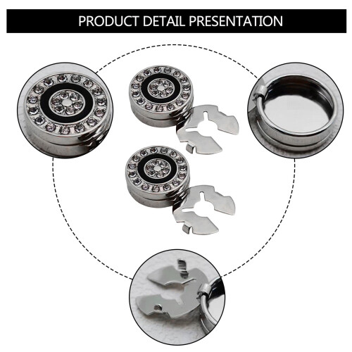1 Pair Rhinestones Cuff Round Button Covers for Men Button Covers Cufflinks Attend Accessories 1