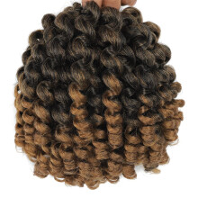 6 paquetes de cabello rizado de ganchillo de 8 pulgadas con efecto rebote, trenzas cortas con varita y extensiones de trenzado para peinados con