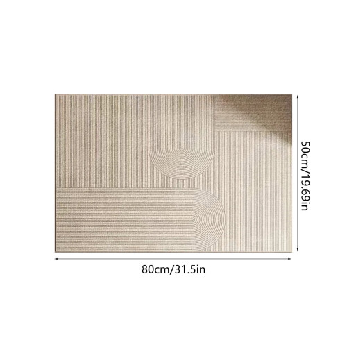 Ριγέ μπεζ χαλί από πολυεστέρα 80x50cm, μαλακό αντιολισθητικό εσωτερικό διάδρομο για 2