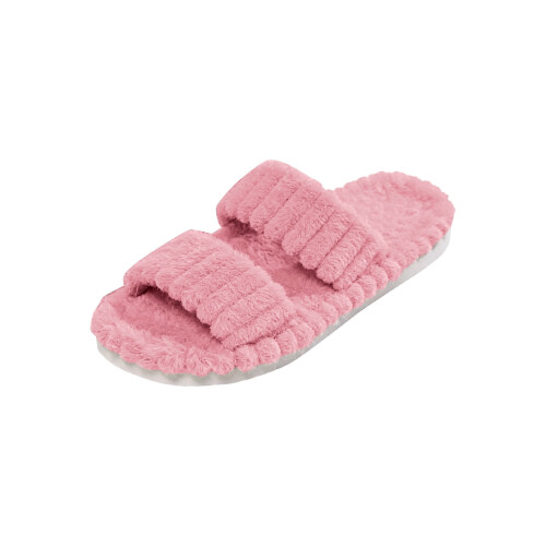 Pantofole da donna Willtoo con capelli ricci e design color caramella per uso interno, morbide e comode per la casa 1