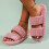 Pantofole da donna Willtoo con capelli ricci e design color caramella per uso interno, morbide e comode per la casa 4