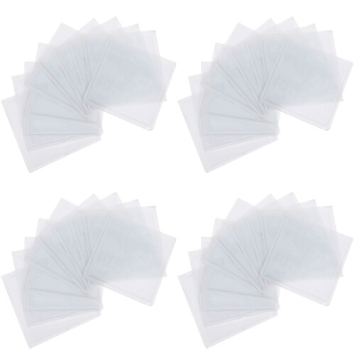 40Pcs Clear Plastic Parking Permit Holders White Adhesive Card Sleeves 2
