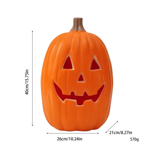 Μεγάλο φωτιζόμενο LED 16 ιντσών, κολοκύθα Jack-o-Lantern με μπαταρία, 2