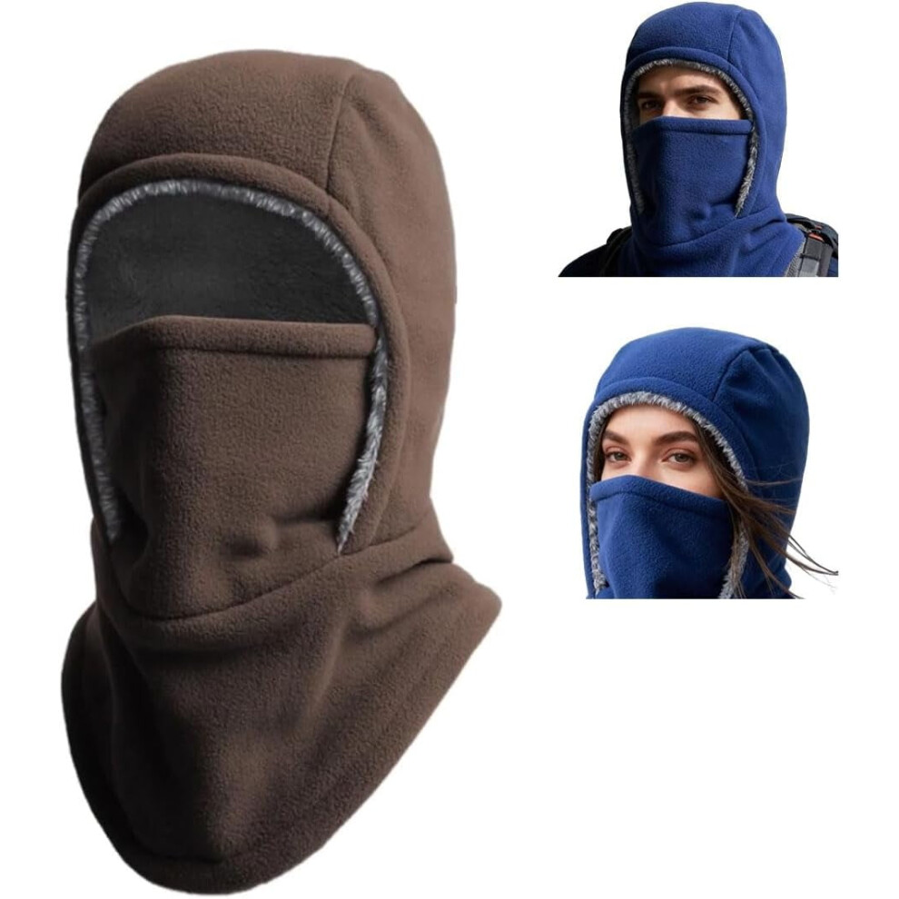 Winter Warmth 2-In-1 Hat & Face Mask - Windproof, Outdoor Cold Protection, Face And Neck Protection In 1 Black/Dark/Gray 9450273102993