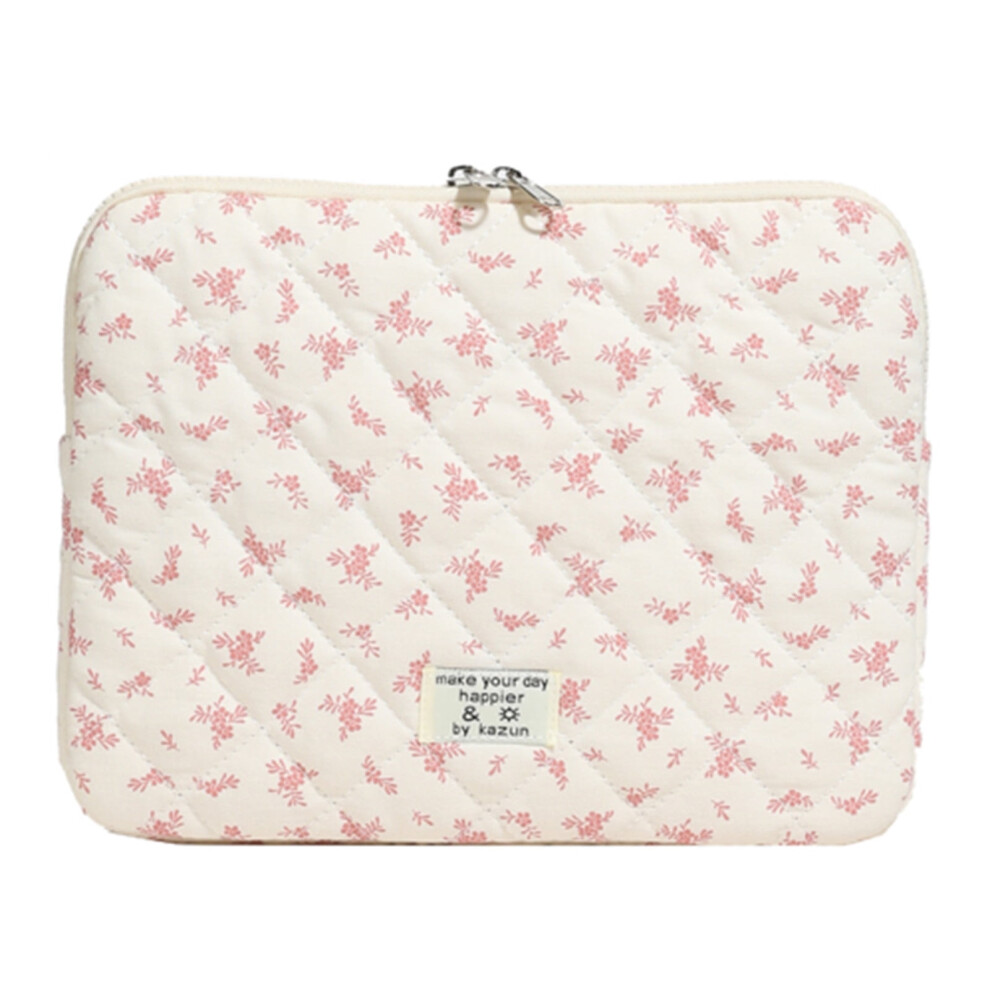 Puffy Quilted Floral Laptop Sleeve – Maple Leaf Design, Coquette Aesthetic, Shockproof, Compatible With Ipad, Tablet, Notebook (11.42" X 8.46" X 9377112587486