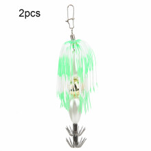Fishing Lures Accessories With UV Filtering Glass Luminous Night Glow Double Hook Squid Beard Baits High Quality For Trout Fluke Seabass Pike Anglers