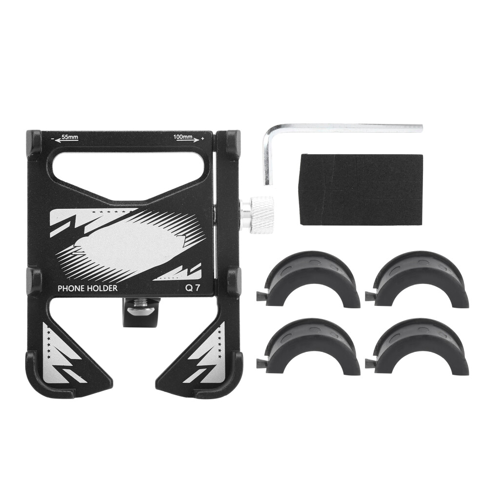 Motorcycle Phone Mount With Full Rotation, Aluminium Alloy Bike Holder For Universal Smartphones Featuring Shockproof Cushioning And Broad Handlebar 9028731474687