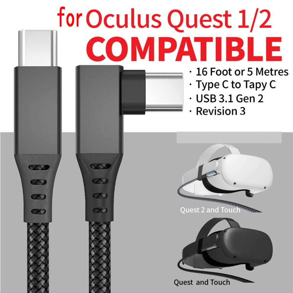 6M/20Ft Type C To Type C Cable Right Angle 5A Super Fast Charging Usb C Cable 9450273101521
