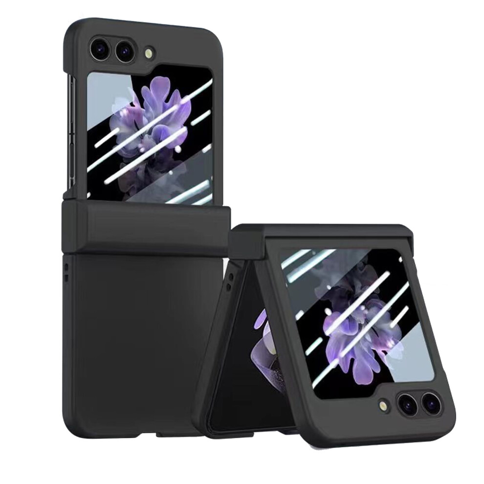 Compatible With Samsung Galaxy Z Flip 5 Case: Built-In Glass Protector, Wireless Charging & Hinge Protection, Shockproof, Black 9496895296078