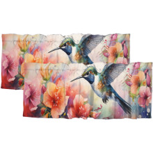 Floral Hummingbird Thermal Curtain Valance 54x18 in 2 Panel