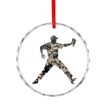 Ornement en cristal représentant la silhouette d'un lanceur de baseball – Décoration pour sapin de Noël, maison/bureau, cadeau personnalisé