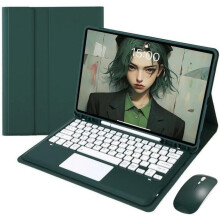 Husă subțire cu tastatură inteligentă, compatibilă cu Samsung Galaxy Tab S8Plus / S7FE / S7Plus 12.4", detașabilă, cu touchpad și suport