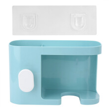Durable Plastic Toothbrush Holder With Automatic Toothpaste Dispenser And Magnetic Mouthwash Cups, Wall Mounted Bathroom Organizer That Favors