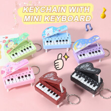 Kids Mini Electronic Piano Toy Music Interactive Portable Bag Decoration Hanging Pendant Keychain Keyring Piano Working Finger Piano Children Gift