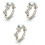3Pcs Silver Women Rings Leaf Shape Wedding Engagement Rings 2