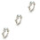 3Pcs Silver Women Rings Leaf Shape Wedding Engagement Rings 4