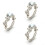 3Pcs Silver Women Rings Leaf Shape Wedding Engagement Rings 5