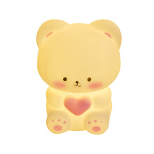 Nočné svetlo Creativeary s medvedíkom na Valentína, krásne vibrujúce svetlo do spálne, miesenie, hudba, žiariace smaltované svetlo, cena pre