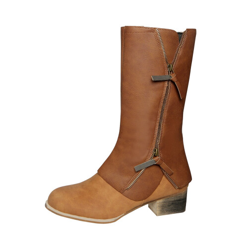 Γυναικείες Μπότες Willtoo Retro Chunky Platform με Πλαϊνό Φερμουάρ - Μαλακό άνω μέρος. 1