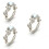 3Pcs Silver Women Rings Leaf Shape Wedding Engagement Rings 6