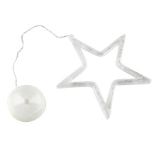 Warm White LED Window Lights Battery Operated Star-Shaped Christmas Decor Party Decoration Suction Cup High Brightness Low Power Consumption Fairy