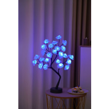 Tischleuchte mit Rosenblütenmuster, 24 LEDs, Bonsai-Schreibtischlampe, USB- und batteriebetrieben, verstellbarer Zweig, Nachtlicht für Zuhause,
