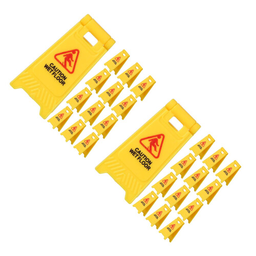 30Pcs Miniature Yellow Traffic Signs Plastic Driving Simulator Toy 2