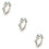 3Pcs Silver Women Rings Leaf Shape Wedding Engagement Rings 7