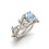 3Pcs Silver Women Rings Leaf Shape Wedding Engagement Rings 8