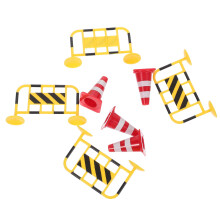 8Pcs Mini Traffic Fence Signs ABS Combination with Construction Toys for Traffic Demo