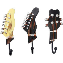 Gifts for Music Lovers, Guitar Music Decor, Decorative Hooks for Wall Hanging Clothes Coats Towels Keys Hats, Wall Mounted Heavy Duty (3-Pack)